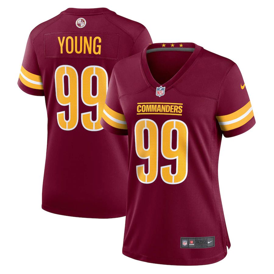 Women Washington Commanders #99 Chase Young Nike Burgundy Game NFL Jersey->women nfl jersey->Women Jersey